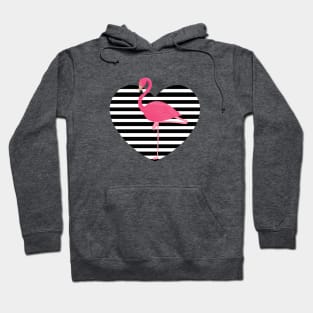 Flamingo on heart Hoodie